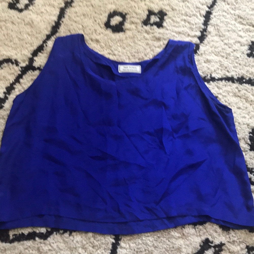 Sager Forsberg electric blue silk tank top OS